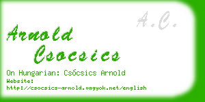arnold csocsics business card